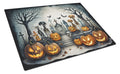 Pet Cemetery Spooky Halloween Cutting Board Tempered Glass Kitchen Cutting Surface, Heat Resistant Chopping, Non-Slip Feet, Food Prep & Serving