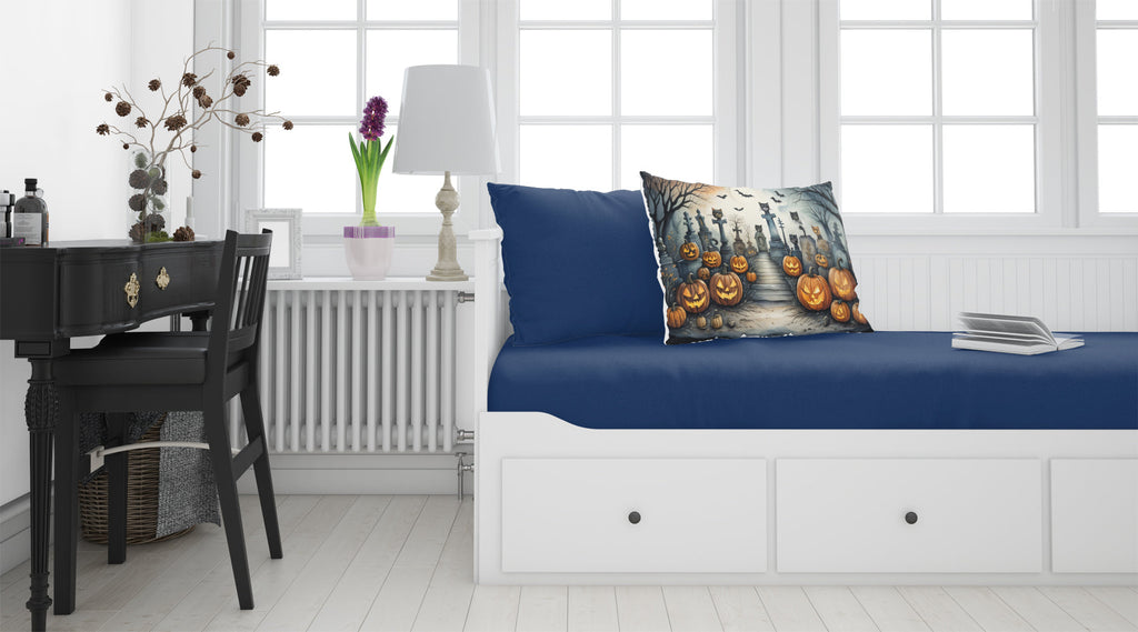 Cat Cemetery Spooky Halloween Standard Pillowcase Lightweight Super Soft Easy Care Decorative Artwork Pillowcase, Standard