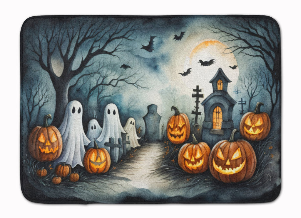 Ghosts Spooky Halloween Memory Foam Kitchen Mat Machine Washable Anti-Fatigue Cushion Comfort Bath or Kitchen Rug
