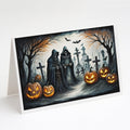 The Grim Reaper Spooky Halloween Greeting Cards Pack of 8 Blank Cards with Envelopes Whimsical A7 Size 5x7