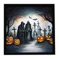 The Grim Reaper Spooky Halloween Framed Metal Print Bathroom, Kitchen, Office, Home Decor Wall Art Ready to Hang, Square, 8X8