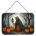 The Weeping Woman Spooky Halloween Wall or Door Hanging Prints Aluminum Metal Sign Kitchen Wall Bar Bathroom Plaque Home Decor, 8HX12W, Multicolor