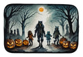 Werewolves Spooky Halloween Dish Drying Mat Absorbent Dish Drying Mat Pad for Kitchen Counter Dish Drainer Mat for Countertop, 14 x 21", Multicolor