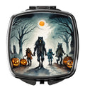 Werewolves Spooky Halloween Compact Mirror Decorative Travel Makeup Mirror for Women Girls Gifts Pocket Makeup Mirror Folding Handheld