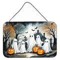 Ghosts Spooky Halloween Wall or Door Hanging Prints Aluminum Metal Sign Kitchen Wall Bar Bathroom Plaque Home Decor, 8HX12W, Multicolor