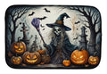 Witch Spooky Halloween Dish Drying Mat Absorbent Dish Drying Mat Pad for Kitchen Counter Dish Drainer Mat for Countertop, 14 x 21", Multicolor