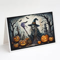 Witch Spooky Halloween Greeting Cards Pack of 8 Blank Cards with Envelopes Whimsical A7 Size 5x7