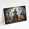 Witch Spooky Halloween Greeting Cards Pack of 8 Blank Cards with Envelopes Whimsical A7 Size 5x7