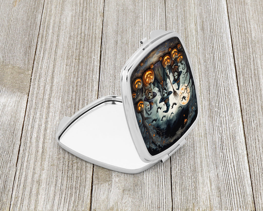 Witches Spooky Halloween Compact Mirror Decorative Travel Makeup Mirror for Women Girls Gifts Pocket Makeup Mirror Folding Handheld