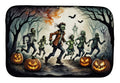 Zombies Spooky Halloween Dish Drying Mat Absorbent Dish Drying Mat Pad for Kitchen Counter Dish Drainer Mat for Countertop, 14 x 21", Multicolor