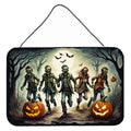 Zombies Spooky Halloween Wall or Door Hanging Prints Aluminum Metal Sign Kitchen Wall Bar Bathroom Plaque Home Decor, 8HX12W, Multicolor
