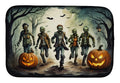 Zombies Spooky Halloween Dish Drying Mat Absorbent Dish Drying Mat Pad for Kitchen Counter Dish Drainer Mat for Countertop, 14 x 21", Multicolor