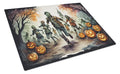 Zombies Spooky Halloween Cutting Board Tempered Glass Kitchen Cutting Surface, Heat Resistant Chopping, Non-Slip Feet, Food Prep & Serving