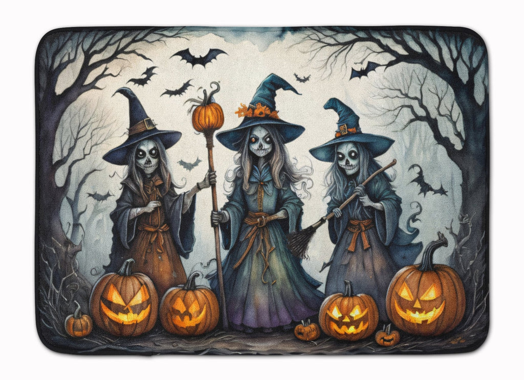 Witches Spooky Halloween Memory Foam Kitchen Mat Machine Washable Anti-Fatigue Cushion Comfort Bath or Kitchen Rug