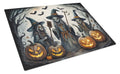 Witches Spooky Halloween Cutting Board Tempered Glass Kitchen Cutting Surface, Heat Resistant Chopping, Non-Slip Feet, Food Prep & Serving