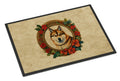 Akita Christmas Flowers Doormat Indoor Outdoor 18H X 27W Front Door Mat Rugs for Entryway, Non Slip Washable