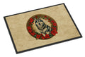 Alaskan Malamute Christmas Flowers Doormat Indoor Outdoor 24H X 36W Front Door Mat Rugs for Entryway, Non Slip Washable Low Pile,