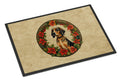American English Coonhound Christmas Flowers Doormat Indoor Outdoor 24H X 36W Front Door Mat Rugs for Entryway, Non Slip Washable Low Pile,