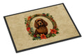 American Water Spaniel Christmas Flowers Doormat Indoor Outdoor 18H X 27W Front Door Mat Rugs for Entryway, Non Slip Washable
