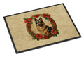 Belgian Tervuren Christmas Flowers Doormat Indoor Outdoor 18H X 27W Front Door Mat Rugs for Entryway, Non Slip Washable