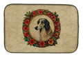 Borzoi Christmas Flowers Dish Drying Mat Absorbent Dish Drying Mat Pad for Kitchen Counter Dish Drainer Mat for Countertop, 14 x 21", Multicolor
