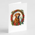 Chesapeake Bay Retriever Christmas Flowers Greeting Cards Pack of 8 Blank Cards with Envelopes Whimsical A7 Size 5x7