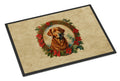 Chesapeake Bay Retriever Christmas Flowers Doormat Indoor Outdoor 18H X 27W Front Door Mat Rugs for Entryway, Non Slip Washable