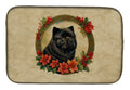 Chow Chow Christmas Flowers Dish Drying Mat Absorbent Dish Drying Mat Pad for Kitchen Counter Dish Drainer Mat for Countertop, 14 x 21", Multicolor