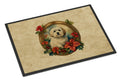 Coton De Tulear Christmas Flowers Doormat Indoor Outdoor 24H X 36W Front Door Mat Rugs for Entryway, Non Slip Washable Low Pile,