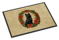 German Spitz Christmas Flowers Doormat Indoor Outdoor 24H X 36W Front Door Mat Rugs for Entryway, Non Slip Washable Low Pile,
