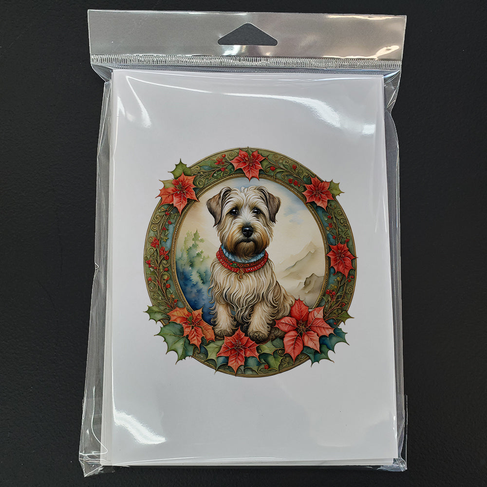 Glen of Imaal Terrier Christmas Flowers Greeting Cards Pack of 8 Blank Cards with Envelopes Whimsical A7 Size 5x7