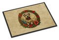 Glen of Imaal Terrier Christmas Flowers Doormat Indoor Outdoor 24H X 36W Front Door Mat Rugs for Entryway, Non Slip Washable Low Pile,
