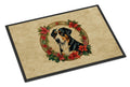 Greater Swiss Mountain Dog Christmas Flowers Doormat Indoor Outdoor 18H X 27W Front Door Mat Rugs for Entryway, Non Slip Washable