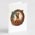 Irish Terrier Christmas Flowers Greeting Cards Pack of 8 Blank Cards with Envelopes Whimsical A7 Size 5x7