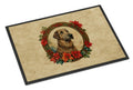 Irish Wolfhound Christmas Flowers Doormat Indoor Outdoor 24H X 36W Front Door Mat Rugs for Entryway, Non Slip Washable Low Pile,