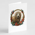 Komondor Christmas Flowers Greeting Cards Pack of 8 Blank Cards with Envelopes Whimsical A7 Size 5x7
