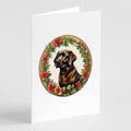 Labrador Retriever Christmas Flowers Greeting Cards Pack of 8 Blank Cards with Envelopes Whimsical A7 Size 5x7