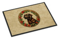 Labrador Retriever Christmas Flowers Doormat Indoor Outdoor 24H X 36W Front Door Mat Rugs for Entryway, Non Slip Washable Low Pile,