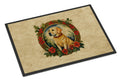 Labrador Retriever Christmas Flowers Doormat Indoor Outdoor 24H X 36W Front Door Mat Rugs for Entryway, Non Slip Washable Low Pile,