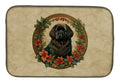 Newfoundland Christmas Flowers Dish Drying Mat Absorbent Dish Drying Mat Pad for Kitchen Counter Dish Drainer Mat for Countertop, 14 x 21", Multicolor
