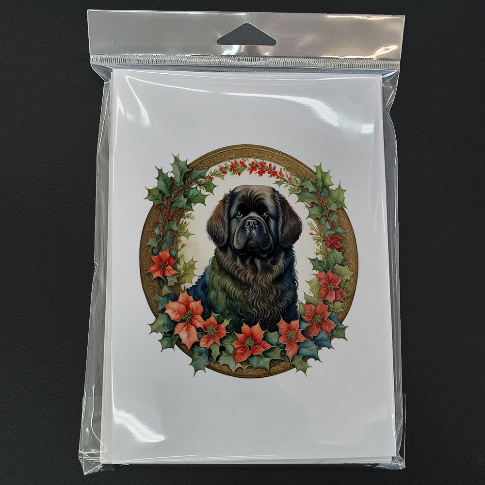 Newfoundland Christmas Flowers Greeting Cards Pack of 8 Blank Cards with Envelopes Whimsical A7 Size 5x7