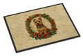 Norwich Terrier Christmas Flowers Doormat Indoor Outdoor 24H X 36W Front Door Mat Rugs for Entryway, Non Slip Washable Low Pile,