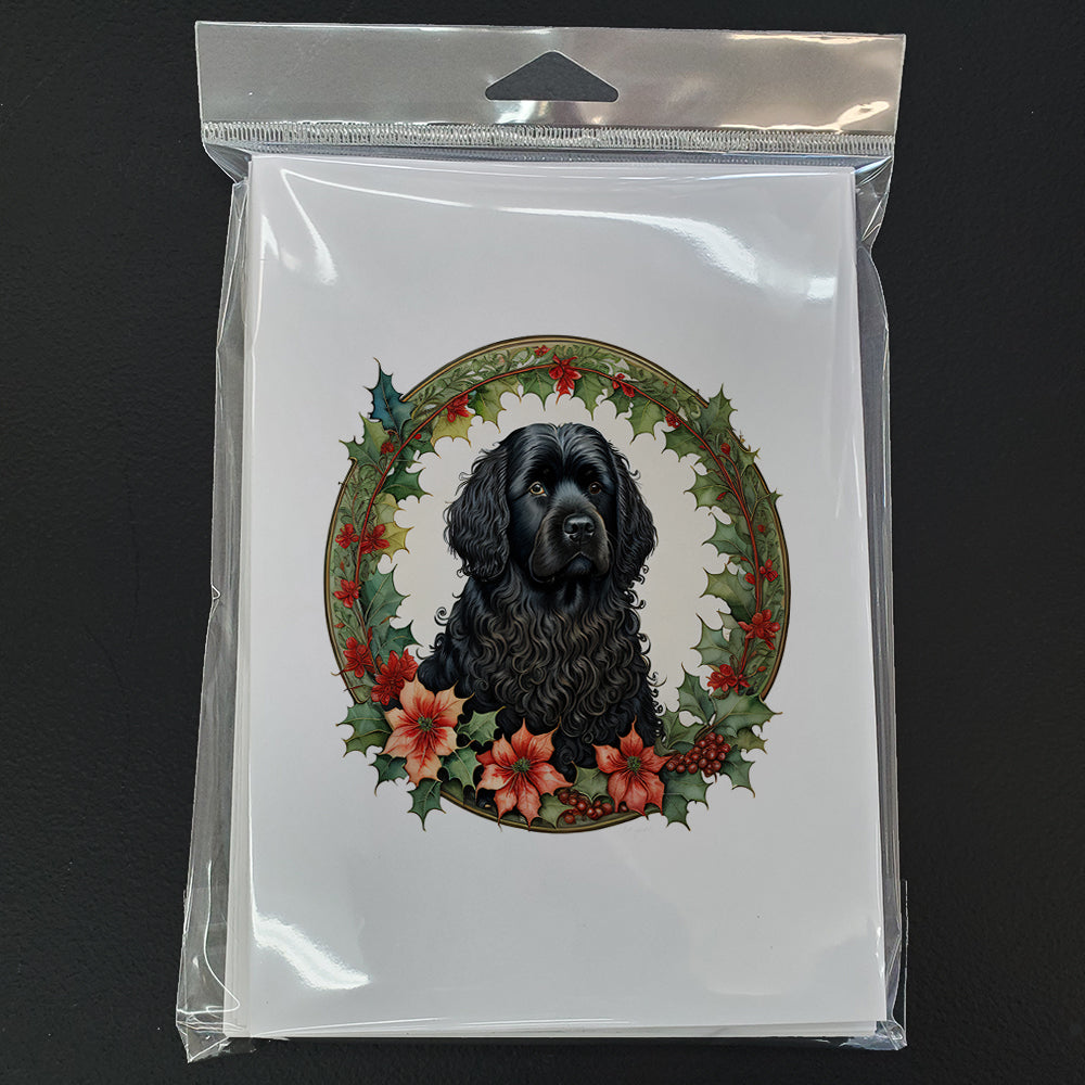 Puli Christmas Flowers Greeting Cards Pack of 8 Blank Cards with Envelopes Whimsical A7 Size 5x7