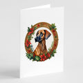 Rhodesian Ridgeback Christmas Flowers Greeting Cards Pack of 8 Blank Cards with Envelopes Whimsical A7 Size 5x7