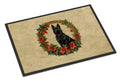 Schipperke Christmas Flowers Doormat Indoor Outdoor 24H X 36W Front Door Mat Rugs for Entryway, Non Slip Washable Low Pile,