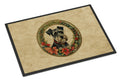 Schnauzer Christmas Flowers Doormat Indoor Outdoor 18H X 27W Front Door Mat Rugs for Entryway, Non Slip Washable
