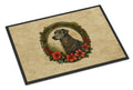 Scottish Deerhound Christmas Flowers Doormat Indoor Outdoor 24H X 36W Front Door Mat Rugs for Entryway, Non Slip Washable Low Pile,