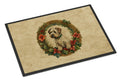 Sealyham Terrier Christmas Flowers Doormat Indoor Outdoor 24H X 36W Front Door Mat Rugs for Entryway, Non Slip Washable Low Pile,