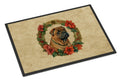 Shar Pei Christmas Flowers Doormat Indoor Outdoor 18H X 27W Front Door Mat Rugs for Entryway, Non Slip Washable