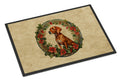 Vizsla Christmas Flowers Doormat Indoor Outdoor 24H X 36W Front Door Mat Rugs for Entryway, Non Slip Washable Low Pile,